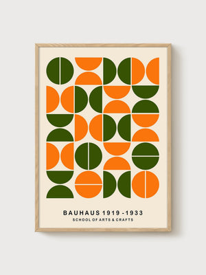 Bauhaus Print poster in oak frame