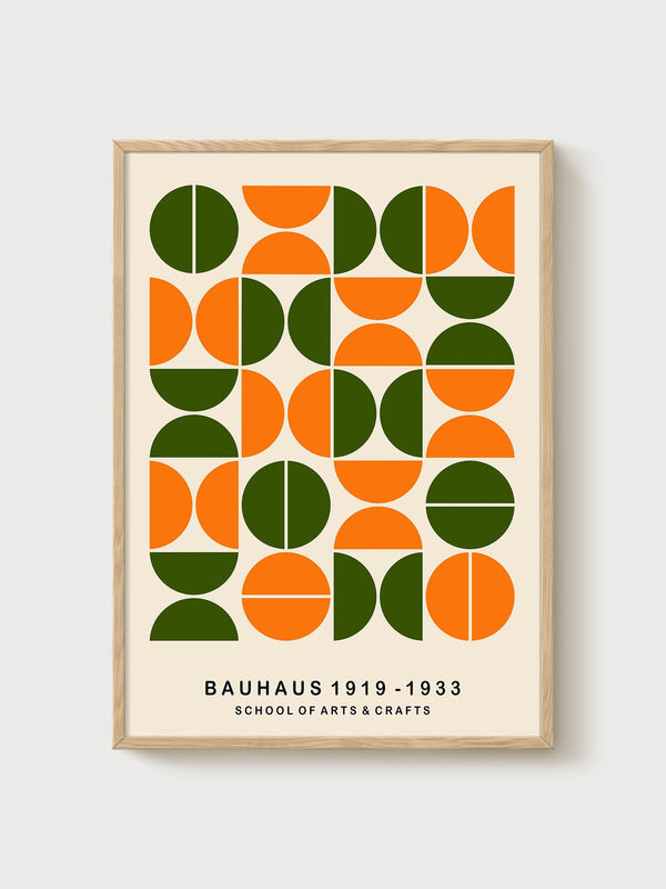 Bauhaus Print poster in oak frame