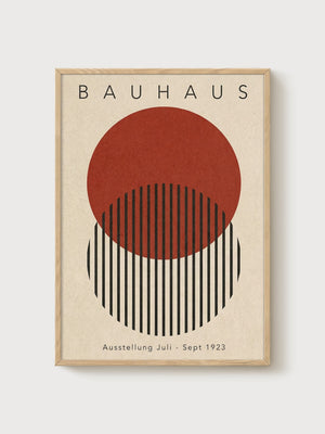 Bauhaus Print poster in oak frame