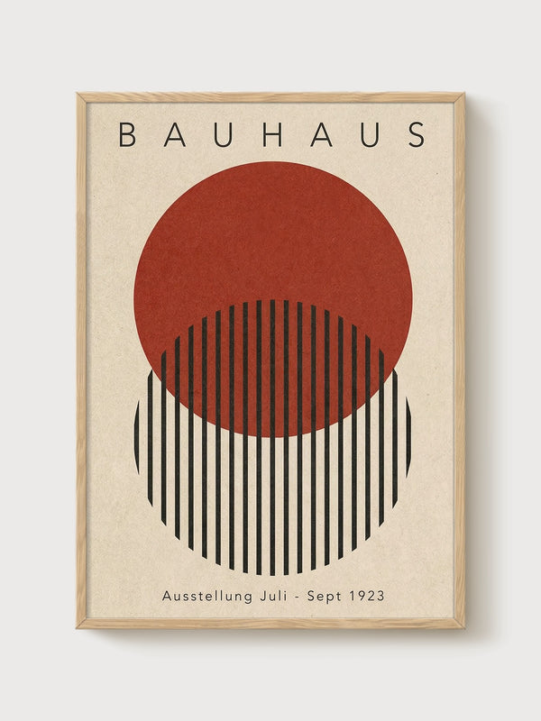 Bauhaus Print poster in oak frame
