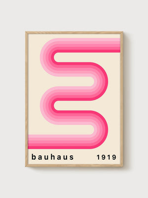 Bauhaus Print poster in oak frame