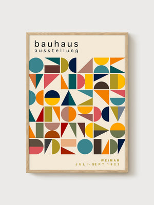 Bauhaus Print poster in oak frame
