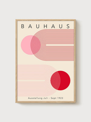 Bauhaus Print poster in oak frame