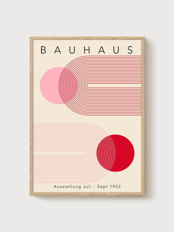 Bauhaus Print poster in oak frame