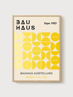 Bauhaus Print poster in oak frame