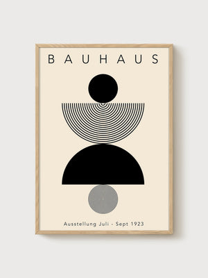 Bauhaus Print poster in oak frame