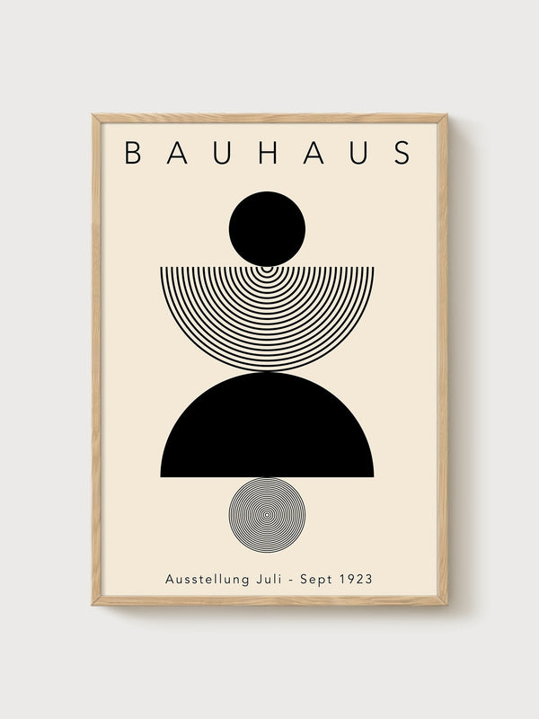 Bauhaus Print poster in oak frame
