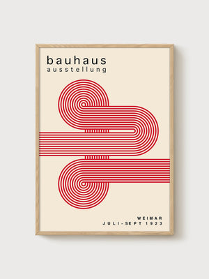 Bauhaus Print poster in oak frame