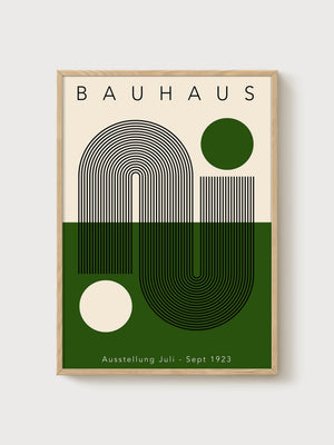 Bauhaus Print poster in oak frame