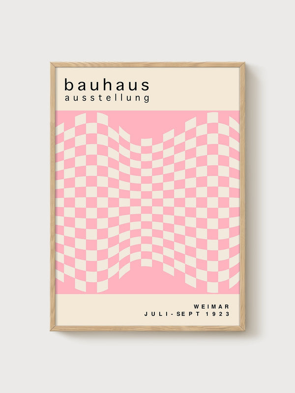Bauhaus Print poster in oak frame