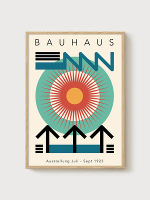 Bauhaus Print poster in oak frame