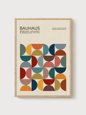 Bauhaus Print poster in oak frame