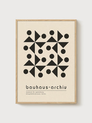 Bauhaus Print poster in oak frame