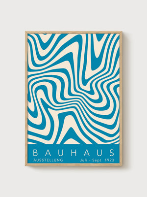 Bauhaus Print poster in oak frame