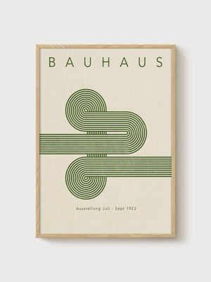 Bauhaus Print poster in oak frame