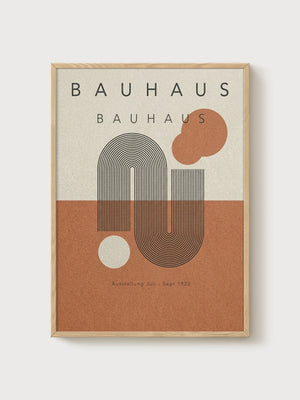Bauhaus Print poster in oak frame
