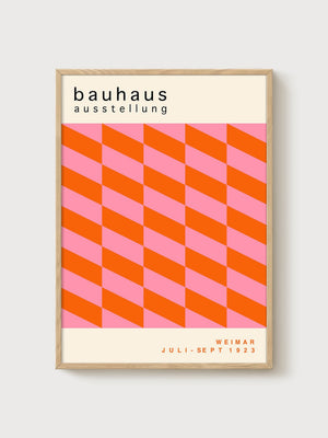 Bauhaus Print poster in oak frame