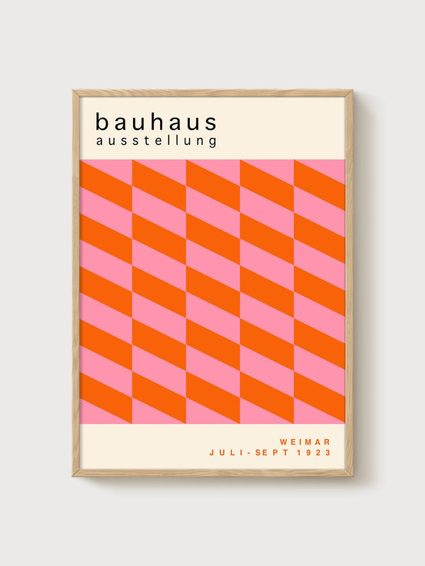 Bauhaus Print poster in oak frame
