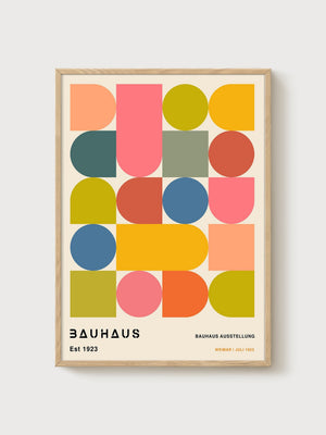 Bauhaus Print poster in oak frame