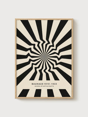 Bauhaus Print poster in oak frame