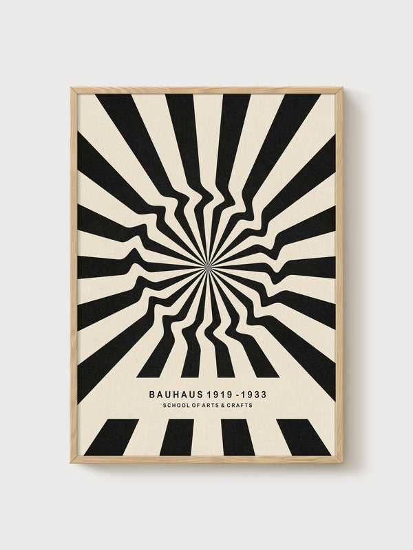 Bauhaus Print poster in oak frame
