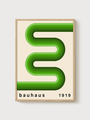 Bauhaus Print poster in oak frame
