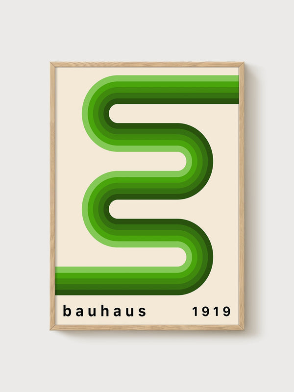 Bauhaus Print poster in oak frame
