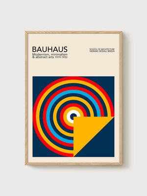 Bauhaus Print poster in oak frame