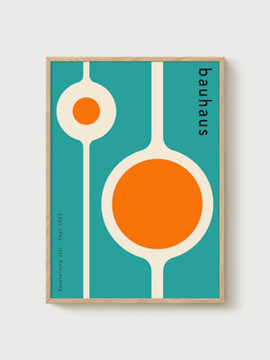 Bauhaus Print poster in oak frame