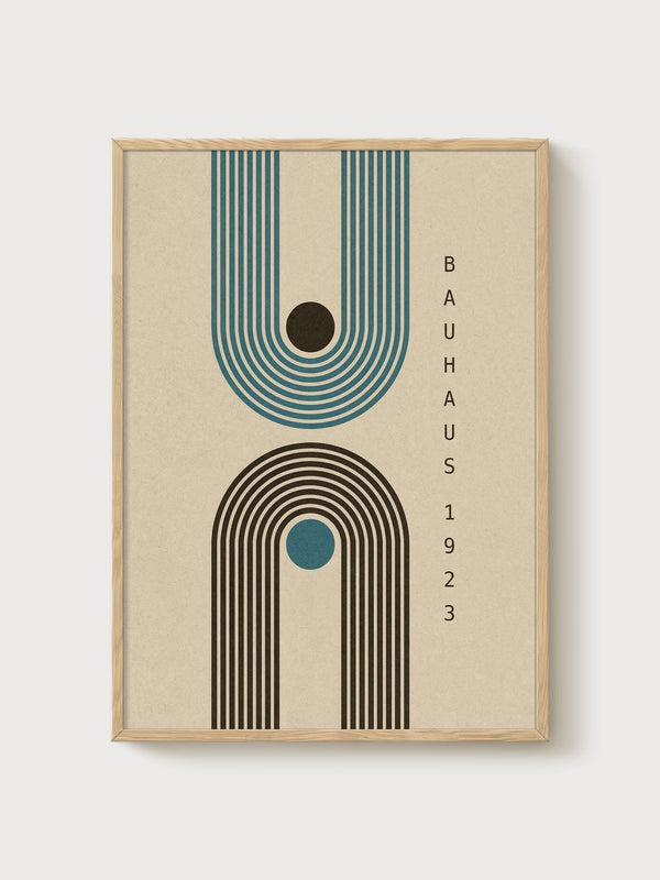 Bauhaus Print poster in oak frame