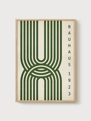Bauhaus Print poster in oak frame