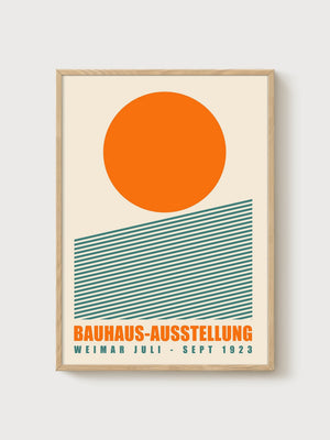 Bauhaus Poster poster in oak frame