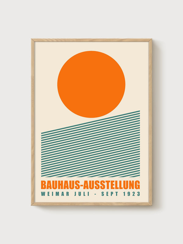Bauhaus Poster poster in oak frame