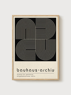 Bauhaus Print poster in oak frame