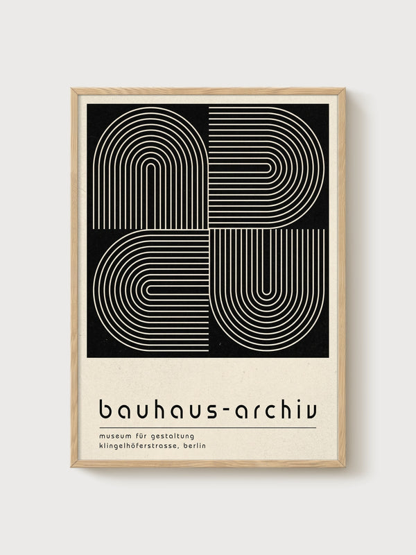 Bauhaus Print poster in oak frame