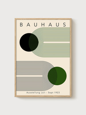 Bauhaus Print poster in oak frame