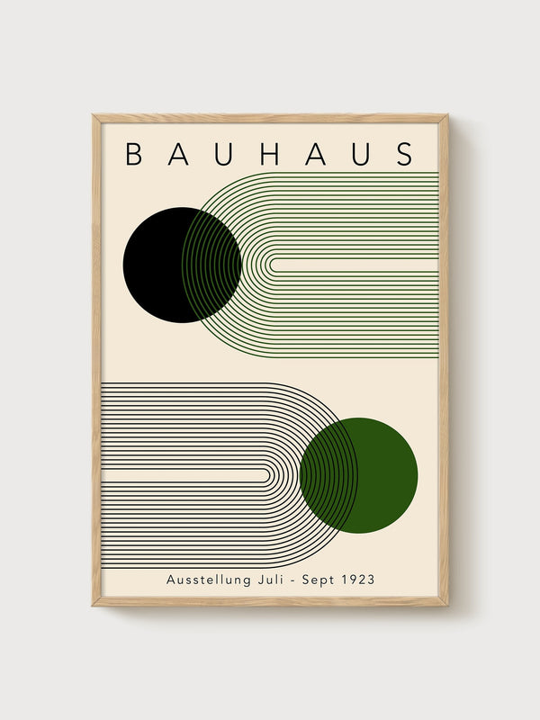 Bauhaus Print poster in oak frame