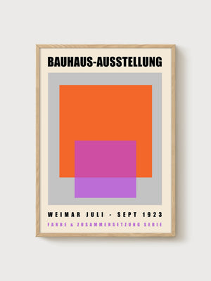 Bauhaus Print poster in oak frame