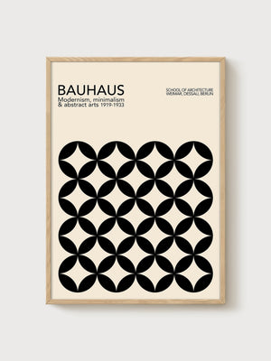 Bauhaus Print poster in oak frame
