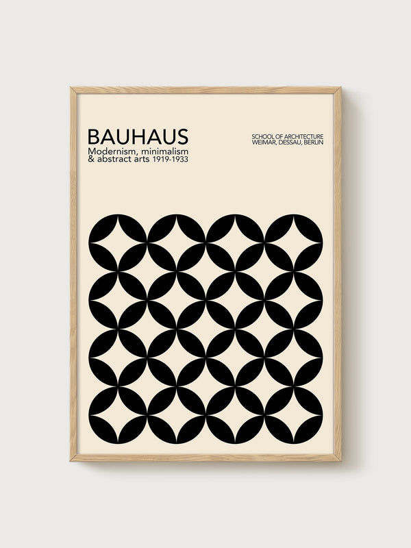 Bauhaus Print poster in oak frame