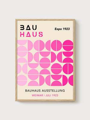 Bauhaus Print poster in oak frame