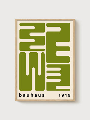 Bauhaus Print poster in oak frame