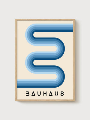 Bauhaus Print poster in oak frame