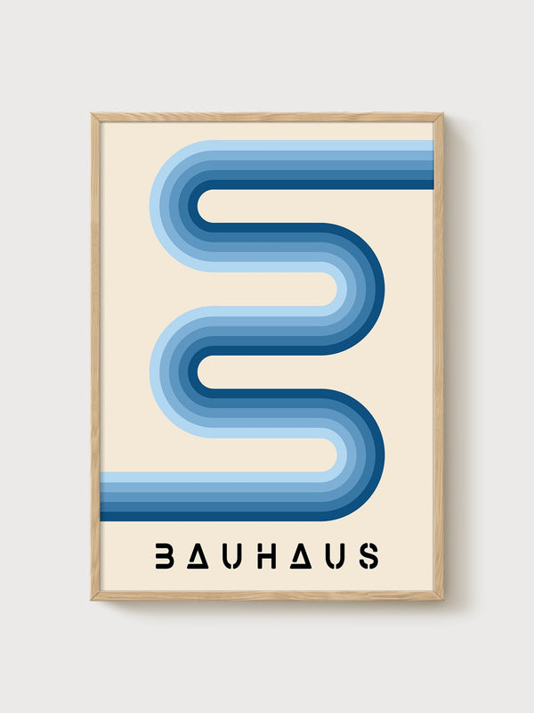 Bauhaus Print poster in oak frame