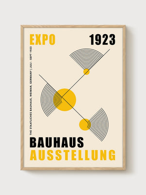 Bauhaus Print poster in oak frame