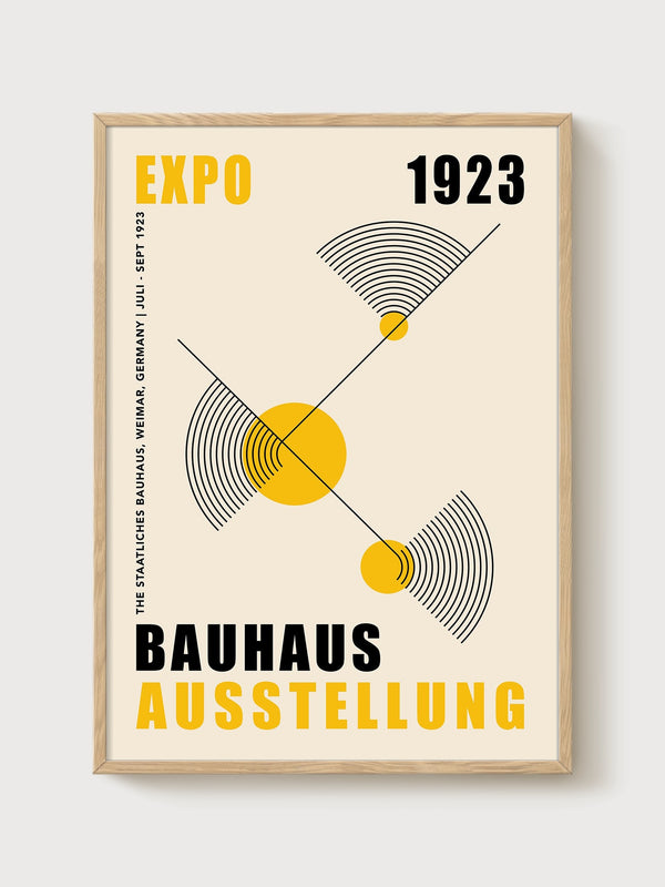 Bauhaus Print poster in oak frame