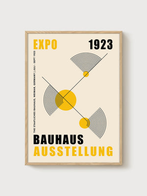 Bauhaus Print poster in oak frame