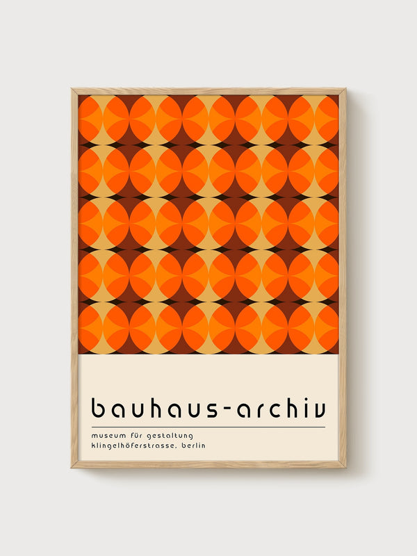 Bauhaus Print poster in oak frame
