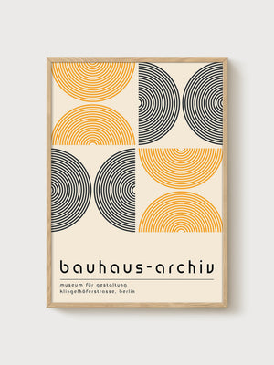 Bauhaus Print poster in oak frame