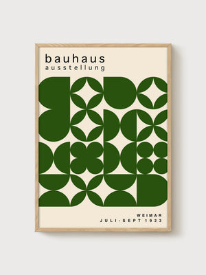Bauhaus Ausstellung poster in oak frame
